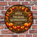 CIFbuy 1pc 8x8in Autumn Harvest 2D Flat Round Sign, "" Harvest 2D Flat Round Sign, Flat Round Sign, Vintage Thanksgiving Pumpkin Sunflower Plaque TikTok, , temu Self-pickup Logiaqics - Image 8