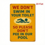 CIFbuy Vintage Iron Metal Wall Art, Humorous Pool Quote" Sign, 2D Flat Distressed Surface, 8x12 Inch Country Style Rustic Wall Decor Pool QuikTok, Pool QuikTok, t Self-pickup Logiopics - Image 8