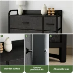 7-Drawer Black-Gray Fabric Dresser withe Steel Frame for , Living Room and Study Room (Shipment from Walmart) - Image 4