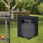41*41*53.5cm Square Black Gas Storage Garden Iron Side Table - Image 4