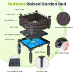 Raised Garden Bed Planter Box, 3 Size Options Self-Watering Elevated Garden Bed, Lightweight PP Material Planting Container for Vegetables Herbs Flowers Outdoor Patio Balcony-S - Image 6