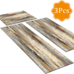 Three-piece kitchen rug set, non-slip and washable, abstract pattern kitchen hallway rug, soft and comfortable, suitable for sinks, floors, entrances, hallways and bathrooms. - Image 2