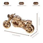 3D Wooden Puzzle Motorcycle Model Kits To Build Wooden Construction Handmade Craft Unique Gift Christmas - Image 3