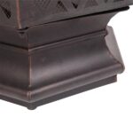 22" Hexagonal Shaped Iron Brazier Wood Burning Fire Pit Decoration for Backyard Poolside - Image 12