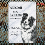 CIFbuy 2D Flat Sheepdog Welcome Sign Vintage Printed Wall Art Waterproof Rustic Hanging Plaque Decor For Restroom Home Bedroom TikTok, TikTok, Self-pickup Logiopics - Image 4