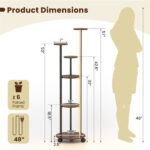 6-Tier Plant Stand with RGB Light Strip, Smart APP & Remote Control Plant Shelf for Home Decor-Rustic Brown - Image 4