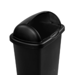 Large Kitchen Trash Can, 13 Gallon Plastic Garbage Bin with Roll Top Lid, Black (Shipment from Walmart) - Image 6