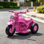 Pink 6V Kids 3-Wheel Electric Ride On Motorcycle: Bubble Car with LED Headlight, Music Function for Children Outdoor Play - Image 5