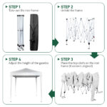6.5x6.5ft Pop Up Canopy Tent, Outdoor Tent Canopy Foldable Portable Canopies for Camping, Patio, Easy Up Gazebo Canopy with Carry Bag, White - Image 17