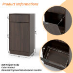10-Gallon Woodgrain Tilt-Out Trash Can Cabinet Wooden Garbage Recycling Cabinet with Wave-Textured Hideaway Drawer&Pull-Out Bin-Multipurpose Kitchen/Bath Organizer in Walnut Finish - Image 11