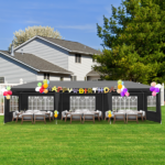 Same Code 52688135 10'x30' Outdoor Party Tent with 8 Removable Sidewalls, Waterproof Canopy Patio Wedding Gazebo Black - Image 16