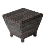 Outdoor PE Wicker Side Table with Storage, Small Patio Storage Bin Container for Hose Cushion Towel, Brown SAME AS 46755449 - Image 22
