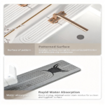 Faucet Mat for Kitchen Sink – Diatomite Stone Drying Mat & Sink Protector, Prevent Moisture – Sink Splash Guard Water-Absorbing Stone Tray for Bathroom Counter - Image 9