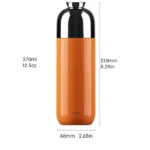Fashion Titanium-Coated Tea Tumbler with Infuser, thermos cup 370ml orange - Image 9