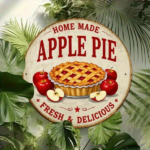 CIFbuy Vintage Homemade Apple Pie 2D Flat Metal Sign 8x8Inch Rustic Iron Wall Art, Retro Round Delicious Apple Themed Cozy Home Decor S TikTok, TikTok, or S Self-pickup Logiopics - Image 4