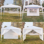 3 x 3m Four Sides Portable Home Use Waterproof Tent with Spiral Tubes White - Image 26