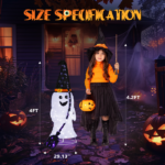 Replace 94400163 4ft Ghost 100LED Lighted Outdoor Halloween Decorations - Image 8