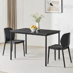 Casual Wood and Metal Rectangular Table, Black finish for Indoor (Shipment from Walmart) - Image 3
