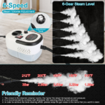 Multi-Surface Steam Cleaning Machine 6 Steam Output Settings Complete Accessory Kit Nylon Steel Brushes Glass Scraper Extension Wand, 1200ml Water Tank Fold Carry Handle for Home Car Cleaning - Image 10