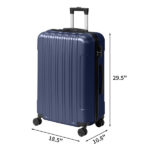 ABS Trolley Case 20in 24in 28in 3PCS Suitcase Set Vertical Striped Frosted Case Suitcase Navy Blue - Image 4
