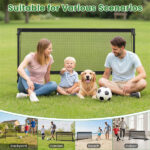 47" Portable Folding Soccer Goal (Size M, Black) - Heavy-Duty Metal Frame, Tear-Resistant PE Net - Image 9