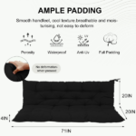 Outdoor Swing Cushions 70 Inch, Waterproof 4" Thick Porch Swing Cushion Replacement with Backrest and Ties, Comfortable 2-3 Seat Pation Swing Pad for Backyard, Garden, Lawn, Outdoor Furniture black - Image 3
