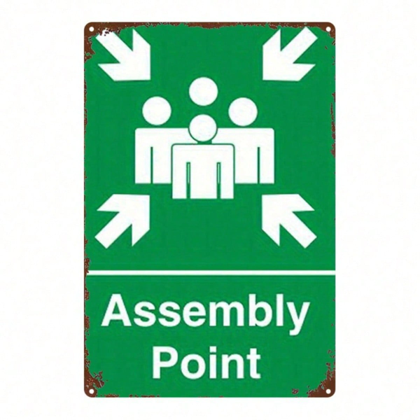 e0409443-d297-44cc-866f-c8678c895d2f.png CIFbuy Green Emergency Assembly Point Sign 8x12, Wall Art With Arrow & Figure, Metal Safety Indicator For Home Offi ikTok, ikTok, Self-rockup Logiopffi Figure - Image 1