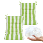 High Back Chair Cushions Set of 2, Waterproof Outdoor Rocking Chair Cushion with Ties, Rocking Chair Cushion for Outdoor Patio, Garden Porch