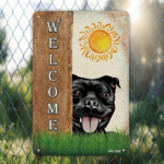 CIFbuy Vintage Staffordshire Bull Terrier Dog Welcome Metal Sign, Rustic Farmhouse Tin Wall Art, Art, Unframed 2D Flat Decor Plaque ikTok, ikTok, Art Self-alckup Logiopue - Image 3