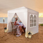 6.5x6.5ft Pop Up Canopy Tent, Outdoor Tent Canopy Foldable Portable Canopies for Camping, Patio, Easy Up Gazebo Canopy with Carry Bag, White - Image 15