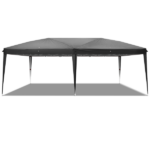10'x20' Instant Pop Up Canopy Tent Black, 6 Panels 2 Doors 4 Mesh Windows, 28/22mm Powder Coated Steel Frame, 10x20mm Crossbar, 210D Oxford Folding Outdoor Tent with Carry Bag No Sandbags - Image 12