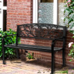 50" Iron Outdoor Courtyard Decoration Park Leisure Bench - Image 13