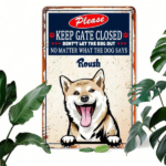 CIFbuy 1pc Shiba Inu Dog Metal Sign, Keep Gate Closed Humorous Wall Art, Art, 8x12 Inch Unframed Farmhouse Decor Metal SignikTok, Metal SignikTok, Self-epckup Logiopor - Image 8