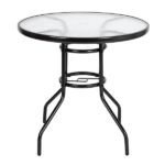Outdoor Dining Table Round Toughened Glass Table Yard Garden Glass Table SAME AS 93152635