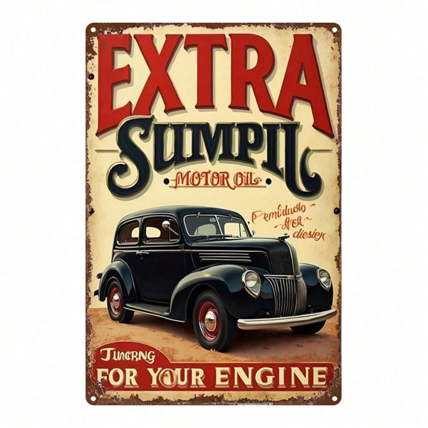 CIFbuy 1pc Vintage Car Advertisement Sign 8x12 Inch, Rustic Retro Garage Wall Decor Plaque, Classic Auto Artwork For Game Room Home Dec TikTok, TikTok, ecor Plaque Self-pickup Logiopics