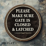 CIFbuy 1pc 8x8in Vintage Safety Warning Door Sign, "Please Make Sure" The Door, Is Closed And Locked 2D Flat Round Plaque TikTok, Temu Self-pickup Logiaqics - Image 5