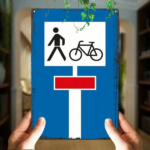 CIFbuy 2D Flat German Traffic Sign Bicycle Pedestrian Dead End Road Sign, Durable Metal Wall Hanging Decor 8x12 Inch, International Sty TikTok, TikTok, le Metal Wall Hanging Decor 8x12 Inch Self-pickup Logiopics - Image 3