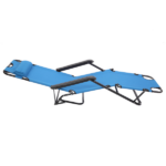 Same Code 75407956 Folding Chaise Lounge Chair for Outdoor, 2-in-1 Portable Tanning Chair with Pillow, Adjustable Recliner Chair for Beach Camping Pool, Blue - Image 20