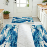 Three-piece kitchen rug set, non-slip and washable, abstract pattern kitchen hallway rug, soft and comfortable, suitable for sinks, floors, entrances, hallways and bathrooms. - Image 12
