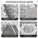 Boho Kitchen Rug Sets 4 Piece with Runner Non Slip Kitchen Rugs and Mats Washable Kitchen Mats for Floor Thick Kitchen Floor Mat Carpet Runner Rugs for Hallway Laundry Holiday Decor - Image 5