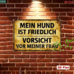 CIFbuy Retro German Slogan Metal Sign My Dog Is" Friendly Beware Of Owner Humorous Warning, Iron Tin Sign 2D Flat Decor 7.87x11.81 Dog Is FrieikTok, Dog Is FrieikTok, t Self-pickup Logiopics - Image 6