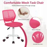 Kids & Teens Desk Chair with Adjustable Height and 360 Degree Swivel, Pink (Shipment from Walmart) - Image 5