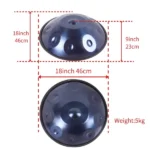 9 Notes Blue Solid Color Handpan Drum Steel Percussion Instrument - Image 4
