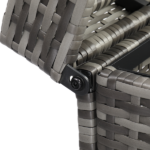 With Top Cover Iron Frame Rattan Trash Can Gary Gradient - Image 14