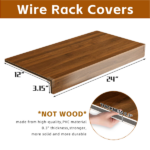 (24 INCH) 5 Pcs Wire Shelf Covers, Foamed PVC Wire Rack Covers for Removable Closet (Not Wood), Pantry Shelves for Cabinet Bathroom Kitchen Shelving Decoration ( WALNUT Color ) - Image 3