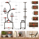 Plant Stand Indoor with Grow Lights - 62" Tall Plant Shelf, Lighted Corner Plant Stands for Indoor Growing, 8 Tiered Large Flower Holder, S-Shaped Decorative Rack for Living Room (WALNUT COLOR) - Image 23
