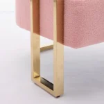 TS Modern decorative chair, living room side chair with gold metal legs, no wheels, suitable for dressing area, reception room, office,Teddy fleece upholstered metal foot sofas 2PCS Pink - Image 7