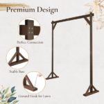 7.2FT Wooden Wedding Arch, Square Wood Arch Wedding Arbor Backdrop Stand for Indoor Outdoor Ceremony Party Proposal Scene Garden Beach Forest Rustic Boho Decoration - Image 7