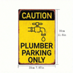 CIFbuy Vintage Plumber Parking Metal Tin Sign 8x12 Inch, Rustproof Waterproof 2D Flat Wall Art, Classic Farmhouse Home Decor TikTok, TikTok, r Self-pickup Logiopics - Image 2