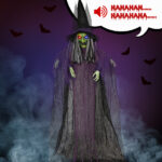11.8ft Life Size Hanging Witch Talking Halloween Hanging Decoration - Image 3
